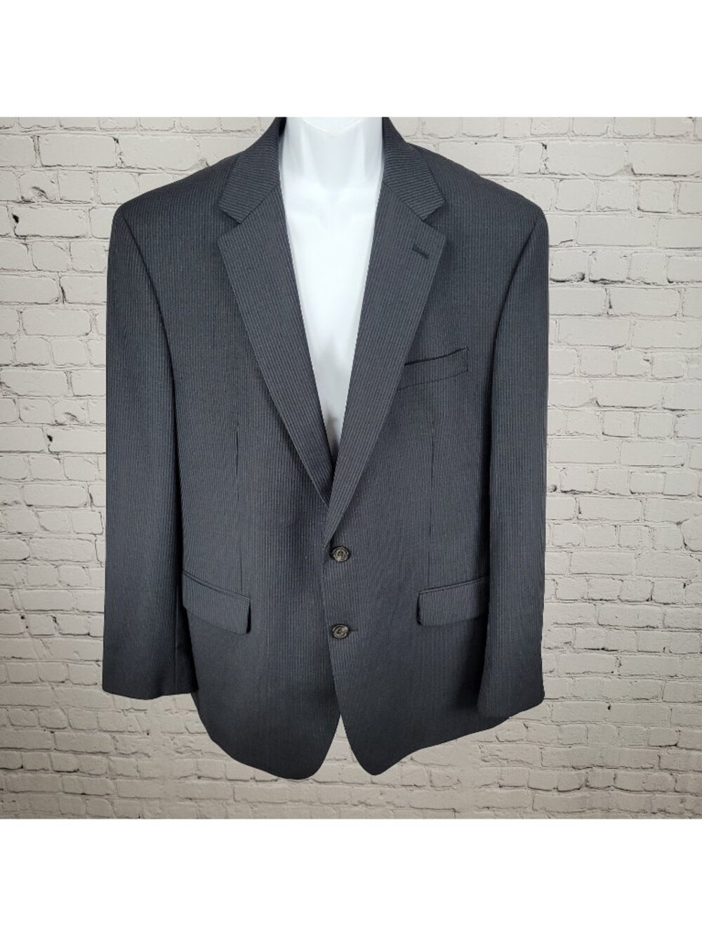 Ralph Ralph Lauren Blue 100% Wool Pinstriped 2 Button Blazer Sport Coat Size 46R